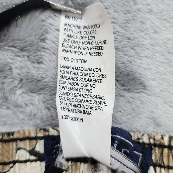 Vintage 80s Basic Editions Shorts Womens M Brown Floral Hawaiian Cotton Pull On - Picture 4 of 9